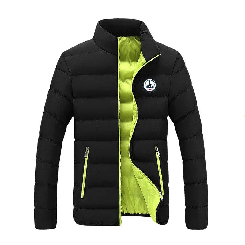 Men's Spring Casual Jacket Windproof Lightweight Down Coat Fashion Outdoor Zipper Outerwear