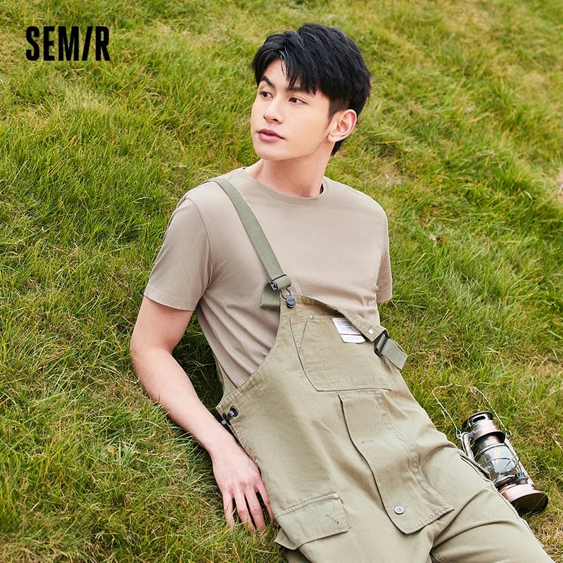 Semir Short Sleeve Men T-Shirt Cotton 2025 Summer New Man Clothing Thin And Versatile T Shirt Couples Solid Color Tops