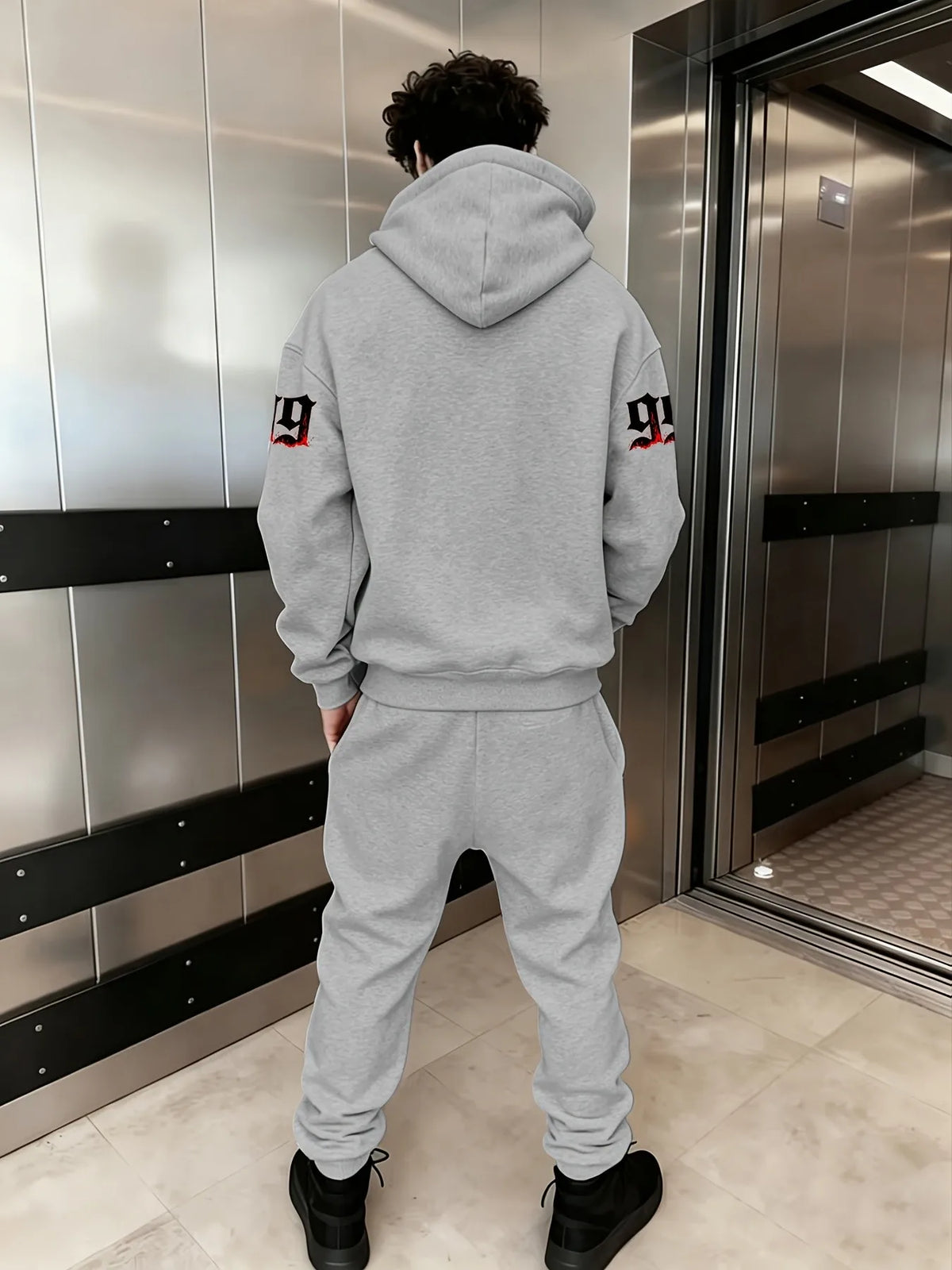 2026 Autumn-Winter Best-selling Streetwear Men's Comfortable Casual 3D Digital Pattern Printed Hooded Sweatshirt and Pants Set