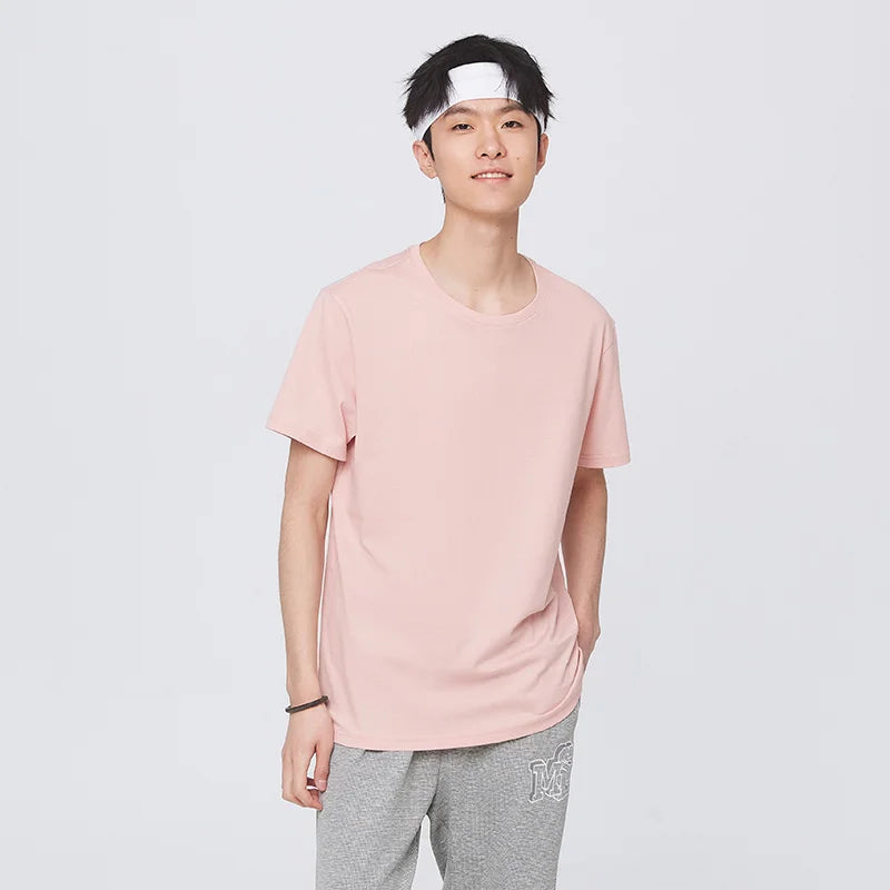 Semir Short Sleeve Men T-Shirt Cotton 2025 Summer New Man Clothing Thin And Versatile T Shirt Couples Solid Color Tops