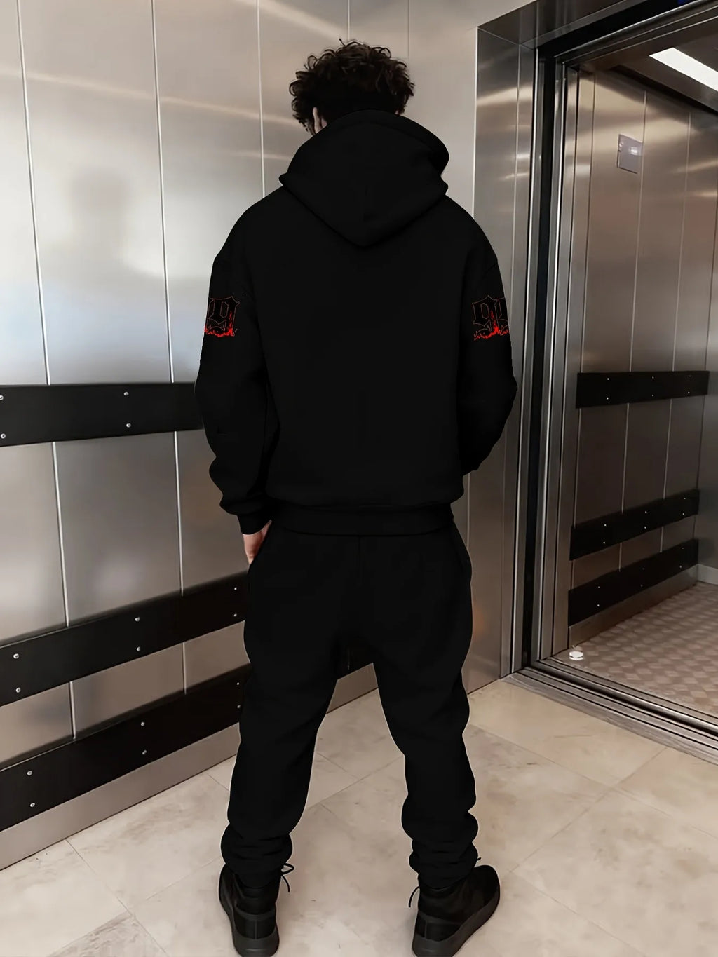 2026 Autumn-Winter Best-selling Streetwear Men's Comfortable Casual 3D Digital Pattern Printed Hooded Sweatshirt and Pants Set
