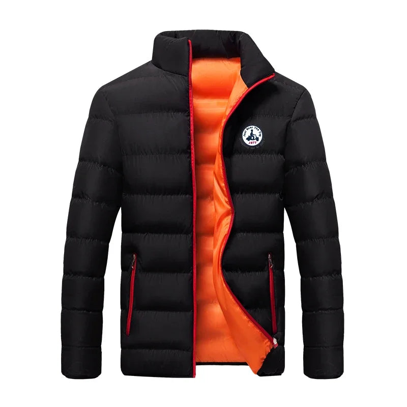 Men's Spring Casual Jacket Windproof Lightweight Down Coat Fashion Outdoor Zipper Outerwear