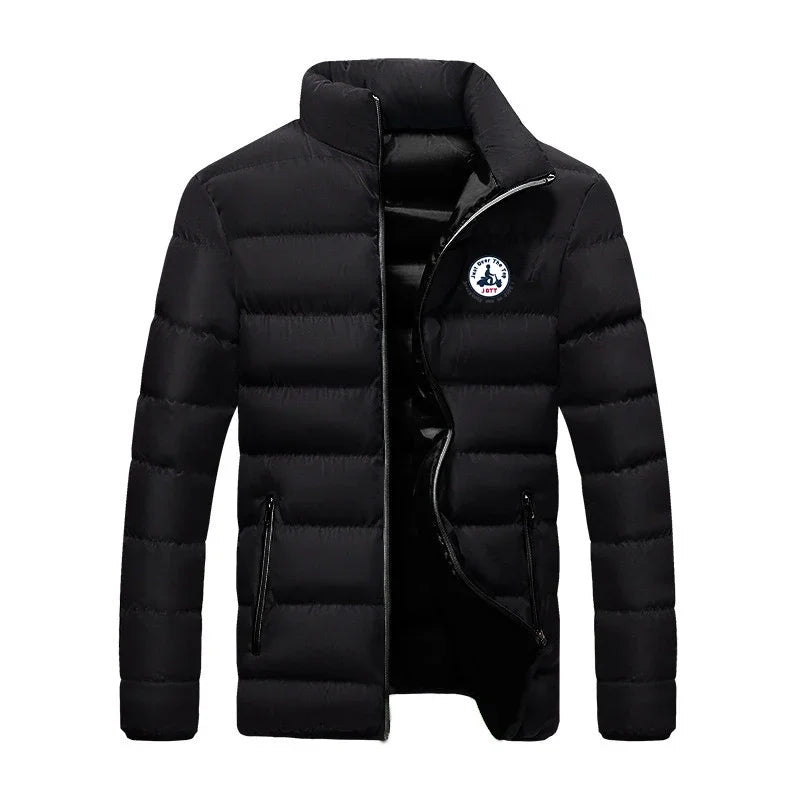 Men's Spring Casual Jacket Windproof Lightweight Down Coat Fashion Outdoor Zipper Outerwear