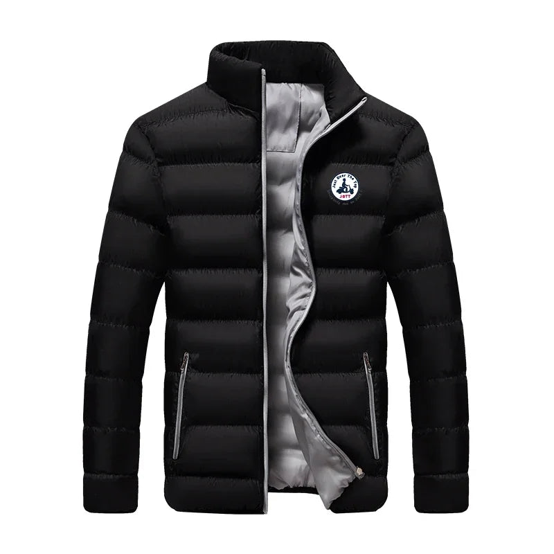 Men's Spring Casual Jacket Windproof Lightweight Down Coat Fashion Outdoor Zipper Outerwear