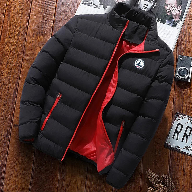 Men's Spring Casual Jacket Windproof Lightweight Down Coat Fashion Outdoor Zipper Outerwear